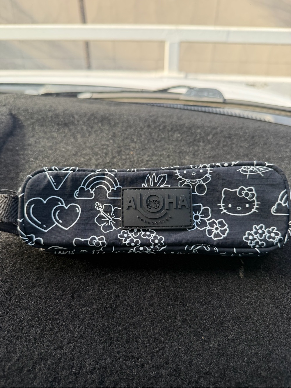 ALOHA x Hello Kitty Black Graphic Pencil Case